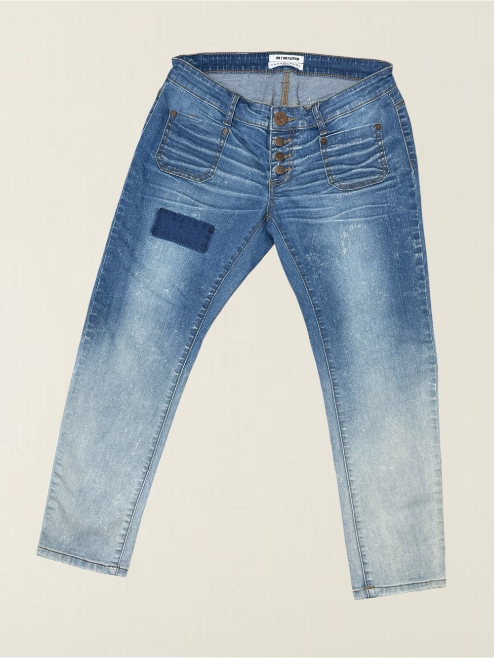 One Teaspoon Super Duper Low Rise Cropped Jeans Sample Size 26/US 4 - Picture 3 of 8